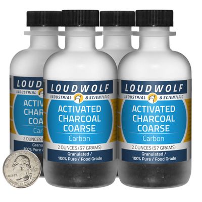 Activated Charcoal / 8 Ounces / 4 Bottles / 100% Pure Food Grade/Granulated