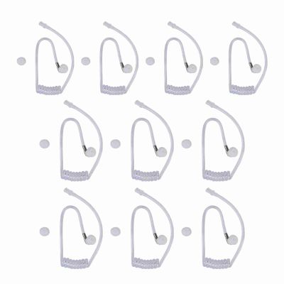 PUSOKEI Replacement Acoustic Coil Tube, 10pcs Replacement Convert Acoustic Air Tube with Earbuds for for,10 Pack