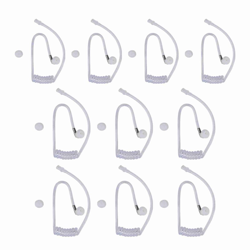 PUSOKEI Replacement Acoustic Coil Tube, 10pcs Replacement Convert Acoustic Air Tube with Earbuds for for,10 Pack