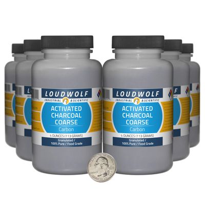 Activated Charcoal / 1.5 Pounds in 6 Bottles / 100% Pure Food Grade/Granulated