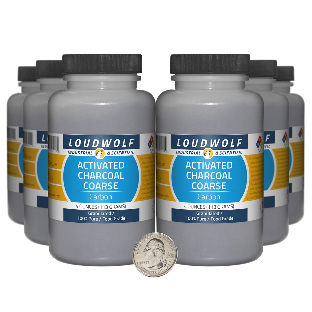 Activated Charcoal / 1.5 Pounds in 6 Bottles / 100% Pure Food Grade/Granulated