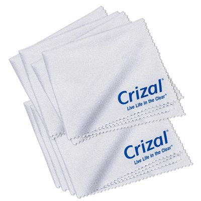 Crizal Eyeglass Cleaning Cloths  8 Pack Premium Microfiber  Designed & Tested for AR-Coated Lenses  Trusted by Optical Professionals