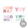 Canopy Street Yay Yippee Woohoo Congratulatory Note Cards / 24 All Occasion Blank Celebration Greeting Cards / 4 Festive Designs / 3 1/2" x 4 7/8" Congrats Graduation Celebration Event Cards view 1
