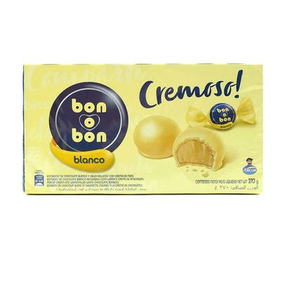 Bon O Bon Peanut Cream and Wafer Filled White Chocolate Bonbons - 270g