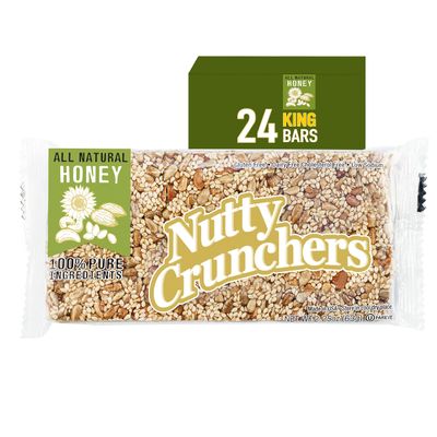 Nutty Crunchers All Natural Ingredients King Bars (Honey Mix, 24 King Bars)