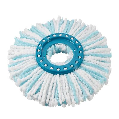 Leifheit Clean Twist Disc Mop Head Dual-Fiber Microduo Replacement Mop for Clean Twist Ergo Set, Microfiber Bristles Clean Dirt from Grout, Machine Washable, Durable for All Floor Types Turquoise