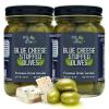 Green Jay Gourmet Blue Cheese Stuffed Olives  Cheese Stuffed Green Olives for Cocktail Garnish & Cheese Board  Dirty Martini Olives  Gourmet Olives  All Natural  Large  2 x 16 Ounces view 1