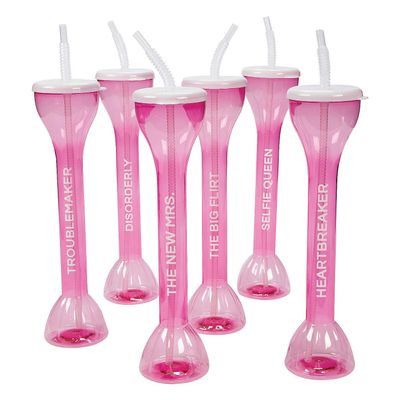Fun Express Bridal Party Plastic Yard Glasses - 6 count