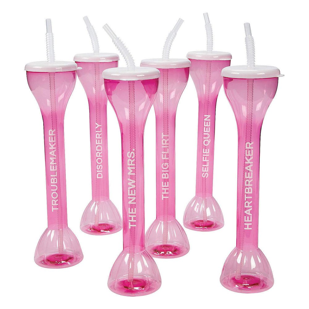 Fun Express Bridal Party Plastic Yard Glasses - 6 count