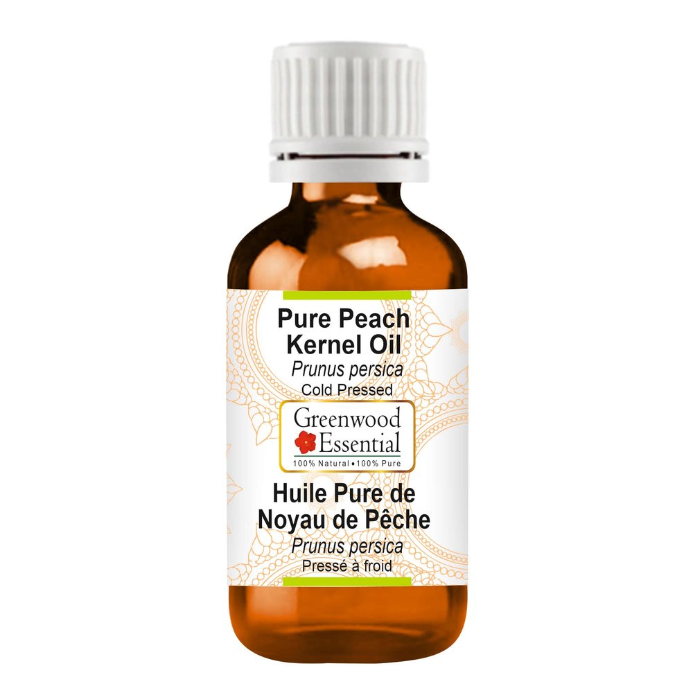 Greenwood Essential Peach Kernel Oil (Prunus persica) | Cold Pressed | Natural | Undiluted | For Diluting Essential Oils | For Skin & Massage | Men & Women | 30ml (1 oz)