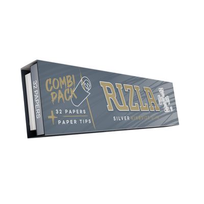 5 booklets - Rizla Silver Combi pack King size Slim rolling paper + filter tips