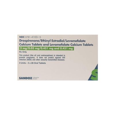 DROSPIRENONE - ETHINYL ESTRADIOL - LEVOMEFOLATE 3 MG - 0.03 MG - 0.451 MG TAB