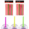 100 Pcs Neon Drinking Straws Smoothie Milkshake Tea Large Plastic Jumbo Party view 1