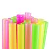 100 Pcs Neon Drinking Straws Smoothie Milkshake Tea Large Plastic Jumbo Party view 3