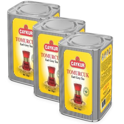 AYKUR Earl Grey Tea Tomurcuk, Tea Buds, Loose Leaf with Natural Bergamot Aroma, Flavor Enhancer Young leaves Black Tea 125gr / 4.4 oz (Pack of 3)