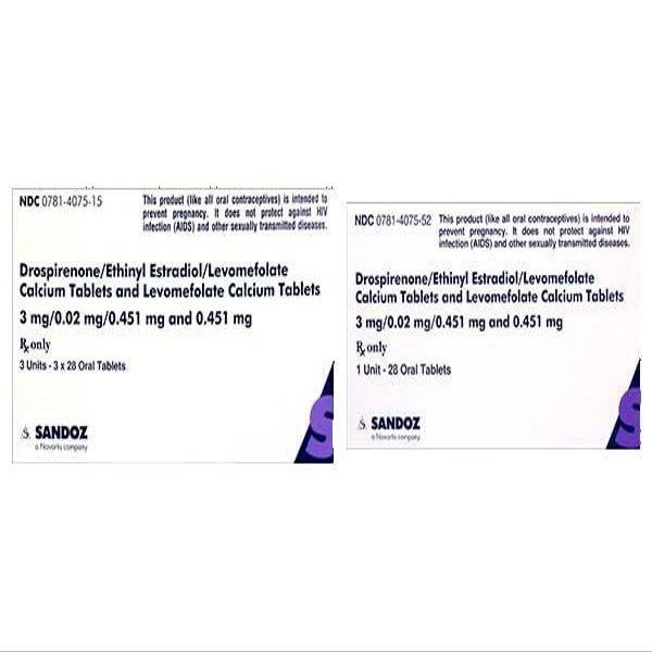 DROSPIRENONE - ETHINYL ESTRADIOL - LEVOMEFOLATE 3 MG - 0.02 MG - 0.451 MG TAB
