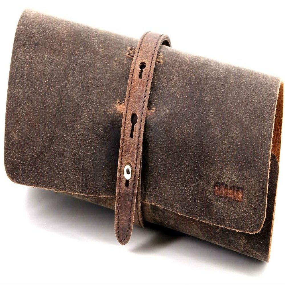 adorini cigar roll real leather brown