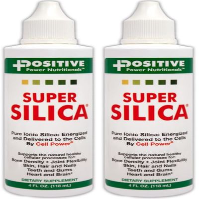 Super Silica Liquid Concentrate, 4 oz. Bottle (Pack of 2) -Highest Absorption, Collagen-Producing, Supports Healthy Bone Density, Joint Flexibility, Skin Hair and Nails, -4 oz. Makes Over 68 quarts