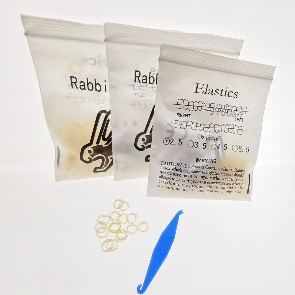 300 Pcs Amber 3/16 Elastic Rubber Bands 2.5oz Light Force Braces Dental Orthodontic Latex Bands Dentist Great for Dreadlocks, Braids, Top Knots Free Placers