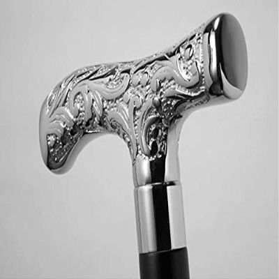 Antique Brass Walking Stick Deluxe Walking Cane Beautiful Brass Silver Handle Walking Stick for Men and Women Gift