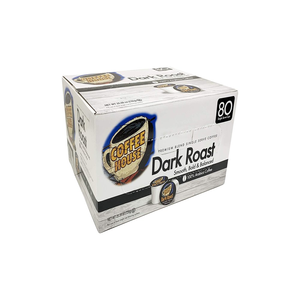 Coffee House Premium Blend Dark Roast Single Serve Coffee, 80 Count