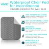 Sures Waterproof Chair Pads for Incontinence (22" x 21") - Washable, Waterproof Seat Protector - Chair Protector Seat Cover - Absorbent Pad for Bed, Seat, Car, Wheelchair & Recliner (Gray, 1 Pack) view 2