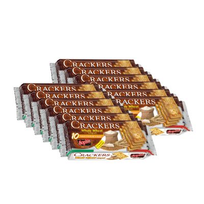 Sophia Cracker Italian Whole Wheat 8.8oz (12-pack) | Whole Grain Crackers for Snacks & Cheese Boards | Rustic Italian Bakery-Style Crackers | Healthy Pantry Staple | Low Carb Wheat Snack
