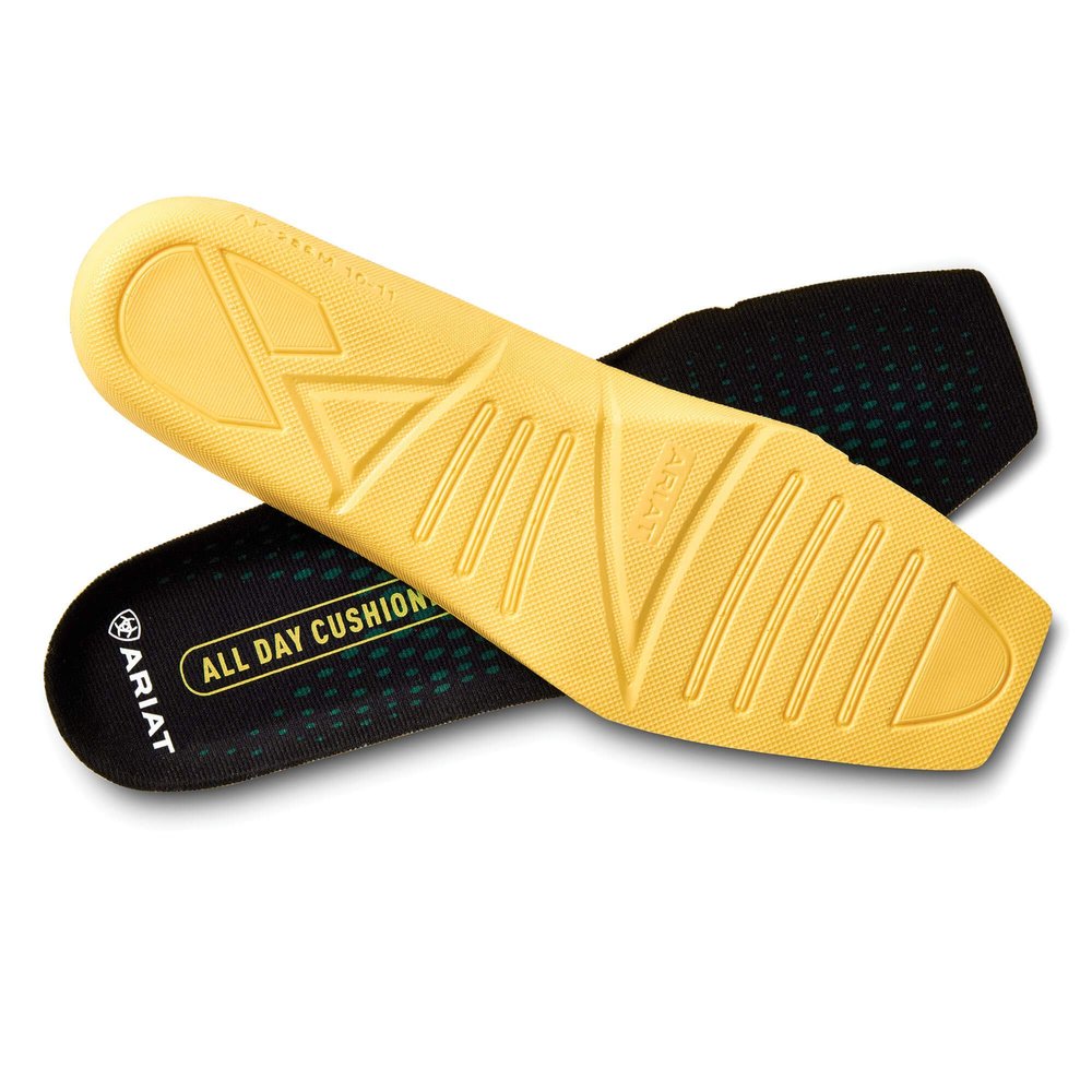 Ariat Women's Women's All Day Cushioning Wide Square Toe Insole, Black Yellow, 10 M US