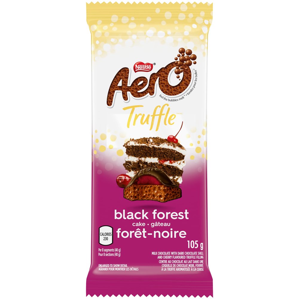 Aero Truffle Dark Cherry Chocolate Bar, 105g/3.7oz., (Imported from Canada)