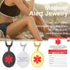 Supcare Medical Alert Necklace for Men - Personalized Engraved Oval Medical ID Jewelry - Black view 4