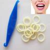 100 Pcs Amber Elastic Rubber Bands Braces 5/16 Medium Force 3.5oz Dental Orthodontic Latex Bands Dentist Great for Dreadlocks, Braids, Top Knots Free Placers view 2