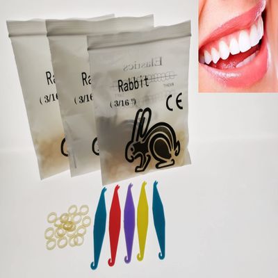 300 Pcs DentalSmile Amber Elastic Latex Braces 3/16 Orthodontics Rubber Bands Heavy 6.5oz Dental Latex Bands Dentist Great for Dreadlocks, Braids, Top Knots
