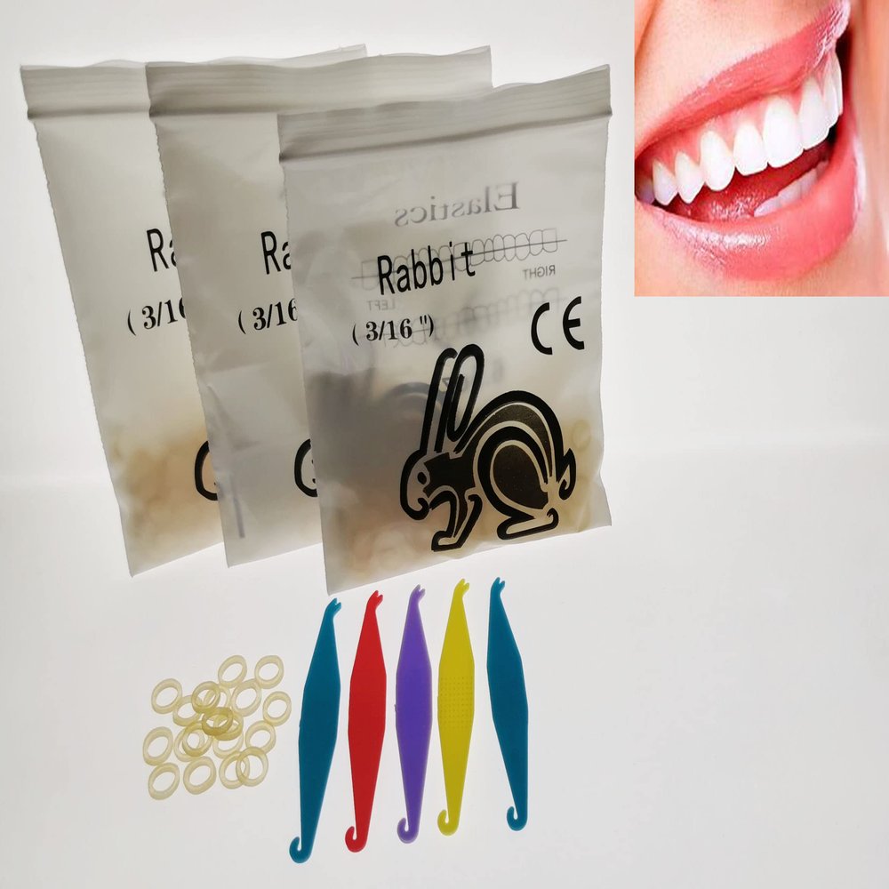 300 Pcs DentalSmile Amber Elastic Latex Braces 3/16 Orthodontics Rubber Bands Heavy 6.5oz Dental Latex Bands Dentist Great for Dreadlocks, Braids, Top Knots