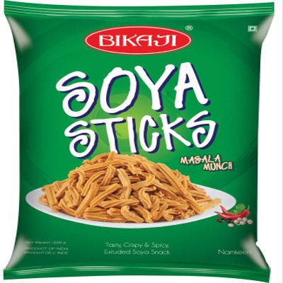 Bikaji Aslee Bikaneri Soya Stick - Masala Munch Indian Namkeen Snack (200 g) (Pack of 8)