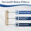 Savinelli Pipes 9mm Balsa Filters - Pipe Accessories Made from Italian Balsa Wood, Savinelli Filter Pack of 50 view 2