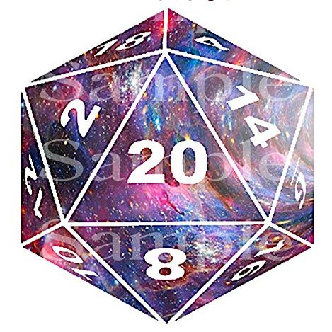 1/2 Sheet - D20 Space Dice Birthday - D24550 - 2D Edible Cake Cupcake Party Topper