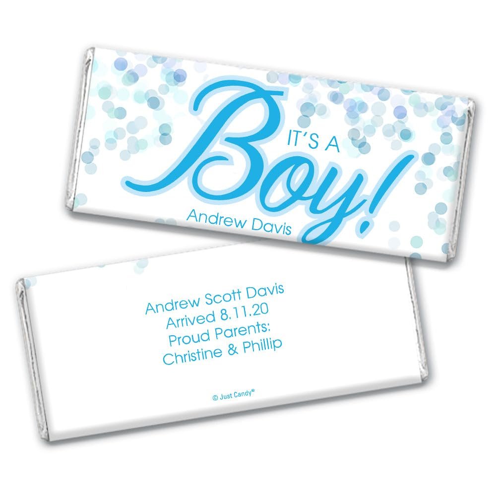 12 It's a Boy Baby Shower Favors Personalized Chocolate Bars (12 Pack)