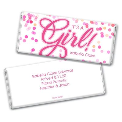 12 It's a Girl Baby Shower Favors Personalized Chocolate Bars (12 Pack)