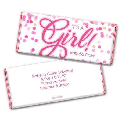 12 It's a Girl Baby Shower Favors Personalized Chocolate Bars (12 Pack)