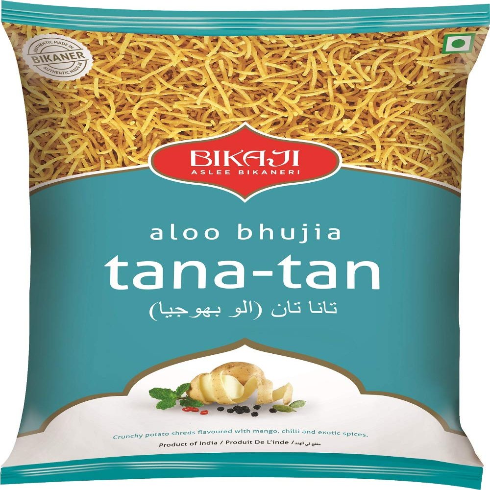 Bikaji Aaloo Bhujiya Tana Tan - Indian Namkeen Snack - 1Kg (Pack of 1)