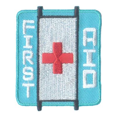 12 Pieces 2" Activity Scouts Applique Fun Patches, Safety and First Aid - First Aid (First Aid 3)