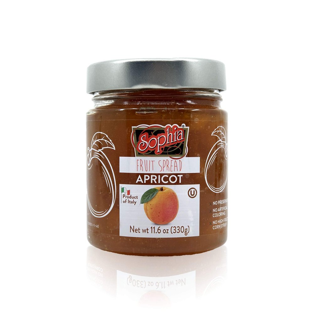 SOPHIA FRUIT SPREAD APRICOT PRESERVES 11.6oz (2-pack)