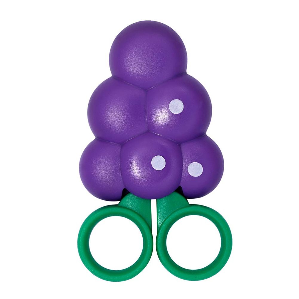 EXCEART Kids Safety Scissors Fruit Shape Purple Left Handed Made of Stainless Steel