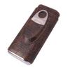 AMANCY 3-Finger Classy Black Brown Crocodile Pattern Leather Cigar Case With Small Humidifier and Cutter view 4
