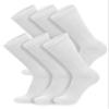 6 Pairs of Cotton Diabetic Neuropathy Crew Socks (10-13, Fits Mens shoe size 9-12, White) view 1