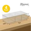 Hammont Rectangle Acrylic Box - Shelf Organizer Bins - Clear Storage Containers - Candy Party Favors | Bathroom Storage | Makeup Cosmetic Organization | 7.5"x3.75"x2" (4 pack) view 2