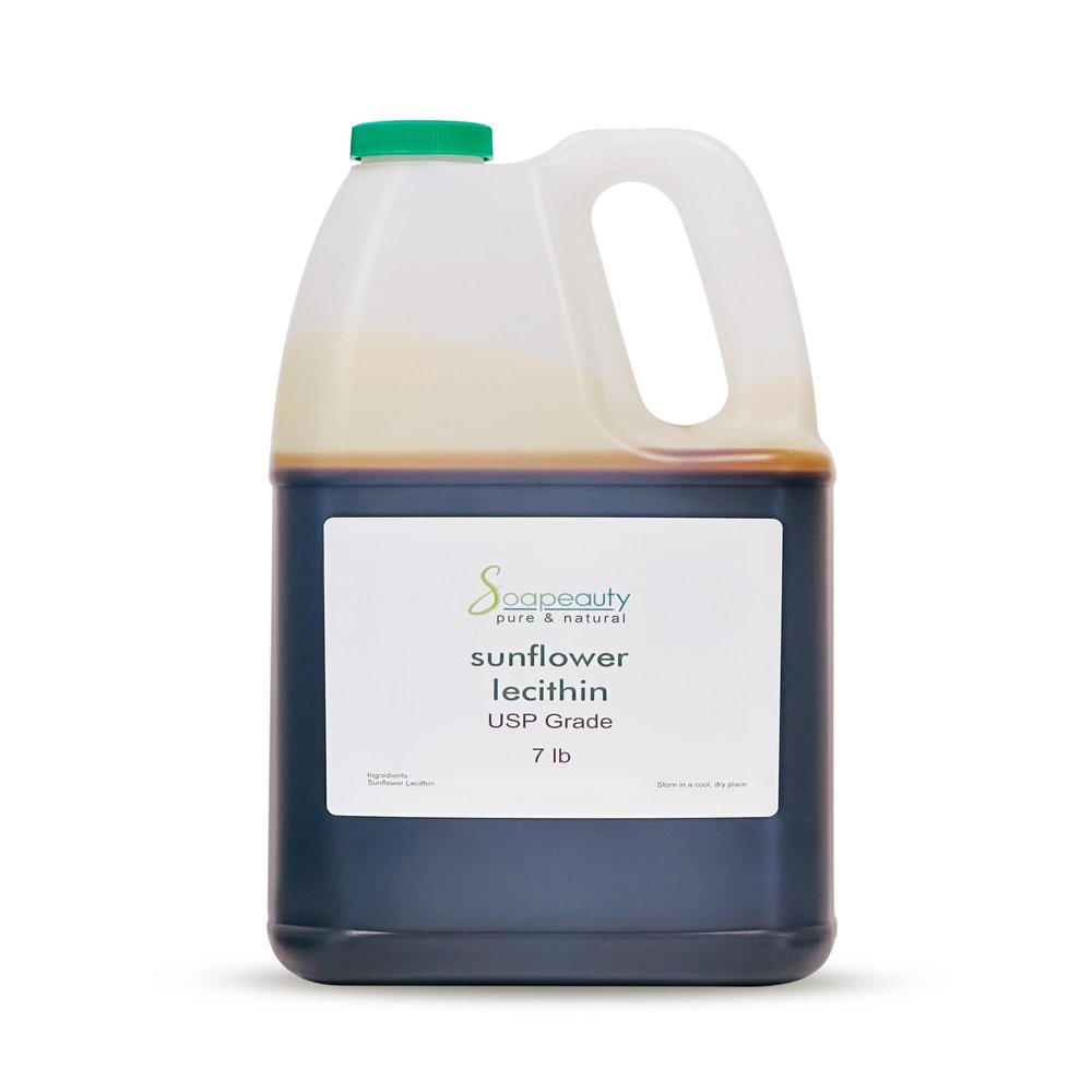 Sunflower Lecithin Liquid Oil | Cold Pressed Unrefined | USP Grade Unbleached 100% Pure Natural Sunflower Lecithin Oil | Skin Moisturizer, Soap Making | 7 lb