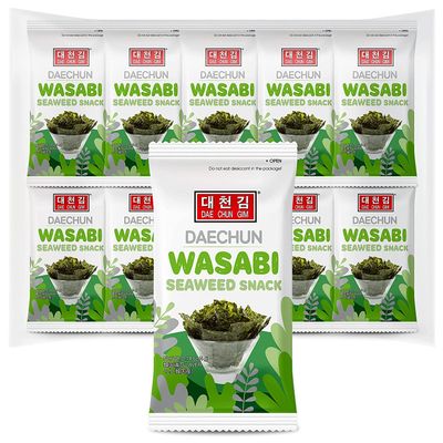 CHOI's 1 Wasabi Seaweed Snacks / (20 Pack) /Product of Korea/Kimbpa, Gimbap, Keto, Gluten Free, Full of Fiber, Vitamin, Mineral