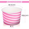 TYPTOP-EXTRA DURABLE Fun Pink Stripe Design Ice Cream Bar Essential, 8 oz. Ice Cream Cups/Bowl - Perfect Snack Cups for Kids Birthday & Holiday Parties, Disposable for Easy Clean-up! view 3