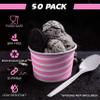 TYPTOP-EXTRA DURABLE Fun Pink Stripe Design Ice Cream Bar Essential, 8 oz. Ice Cream Cups/Bowl - Perfect Snack Cups for Kids Birthday & Holiday Parties, Disposable for Easy Clean-up! view 4